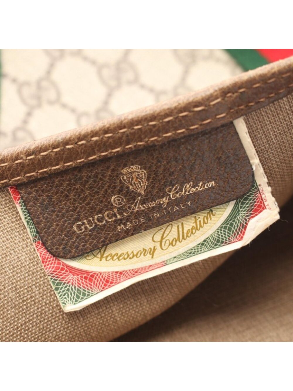 Gucci Tote Vintage Sherry Line GG Plus Beige Canvas Leather - Picture 4 of 8